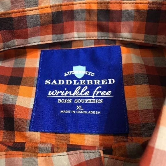 Saddlebred XL Orange Long Sleeve Button Down Shirt - Picture 9 of 10